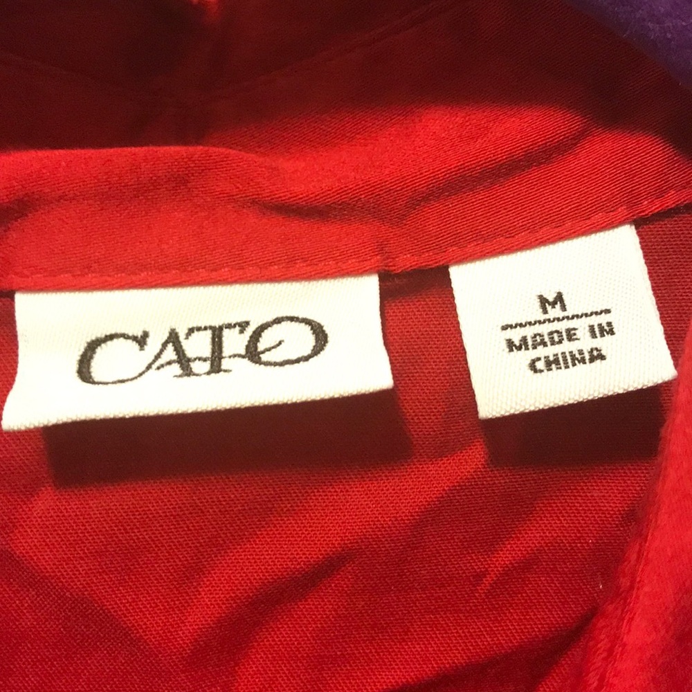 Cato Red sleeves collard top - Picture 3 of 3